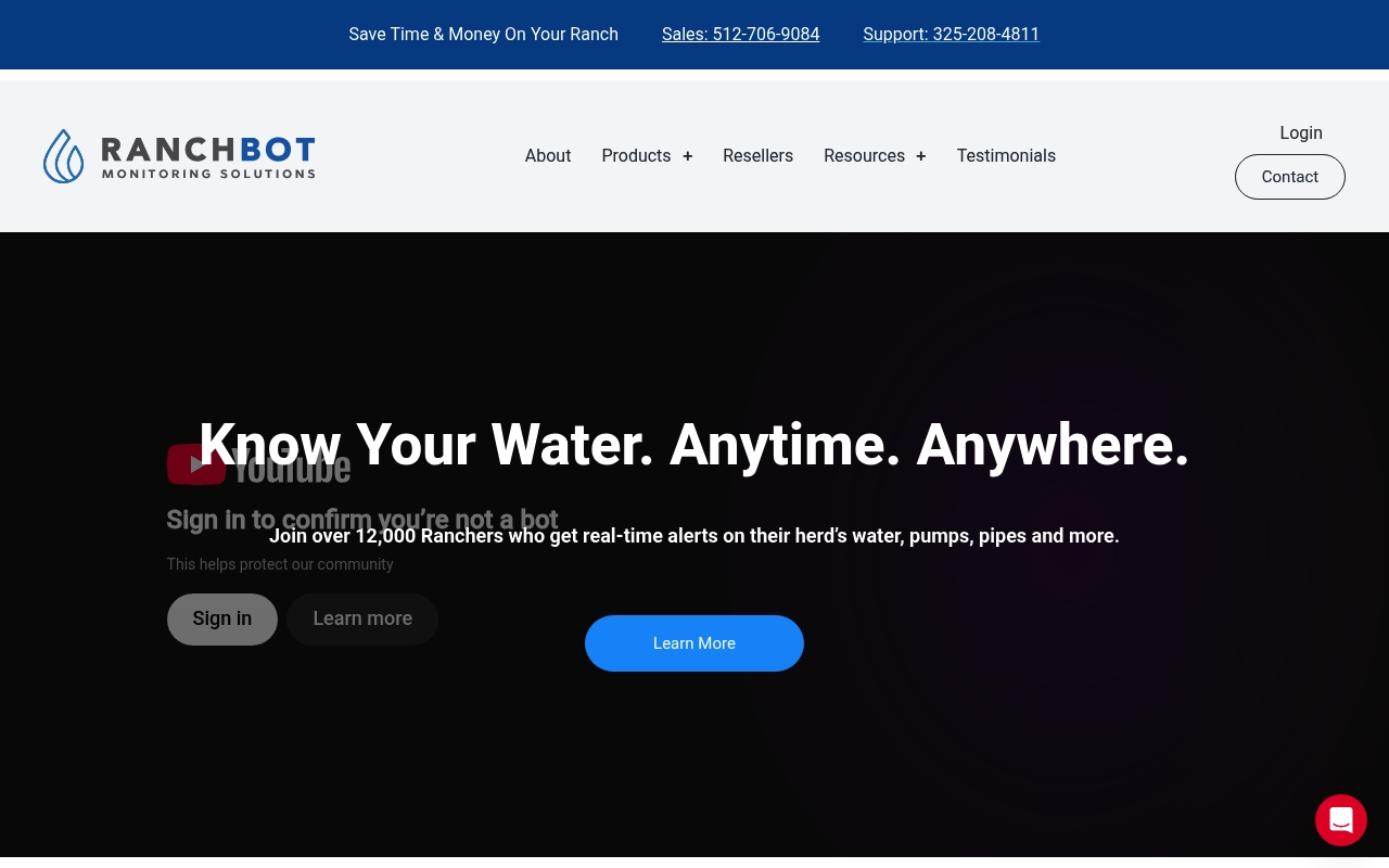 Ranchbot Monitoring Solutions website