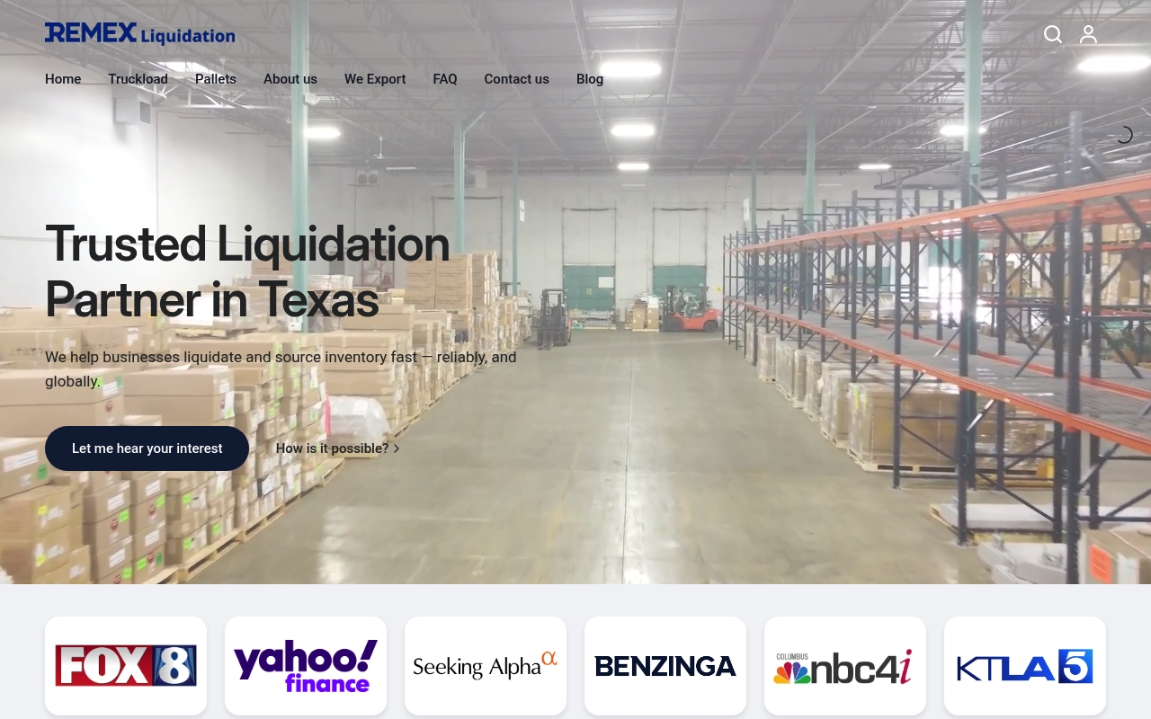 REMEX Liquidation website