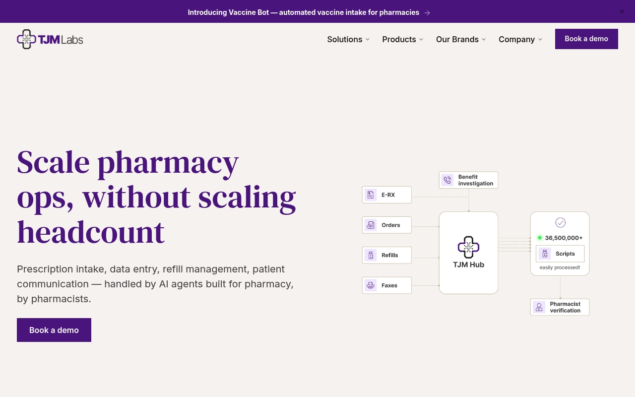 TJM Labs website