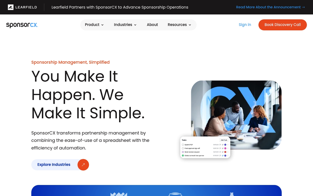 SponsorCX website