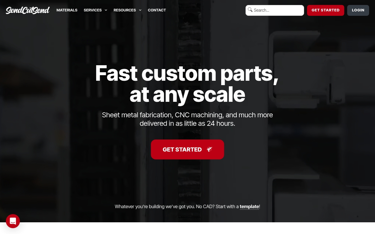 SendCutSend website