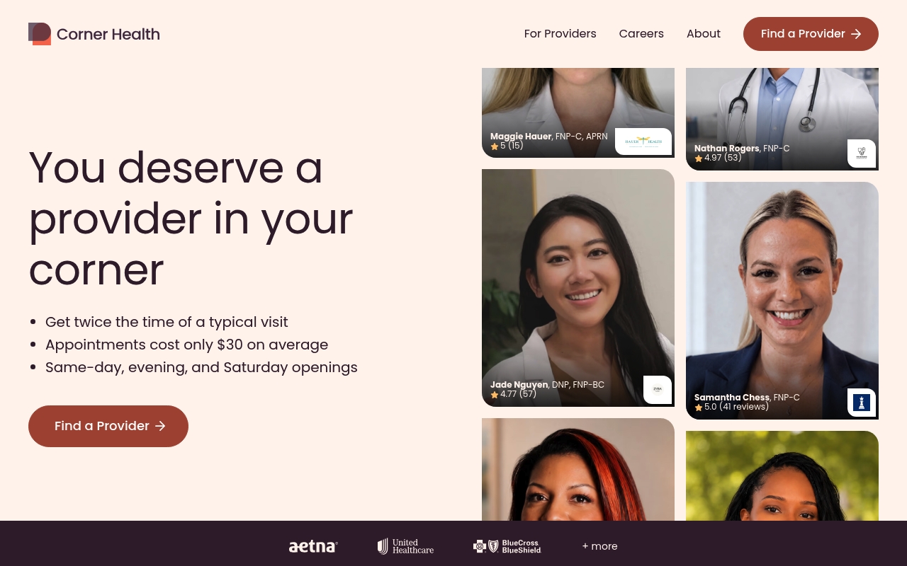 Corner Health website