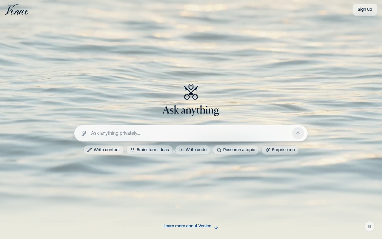 Venice.ai website