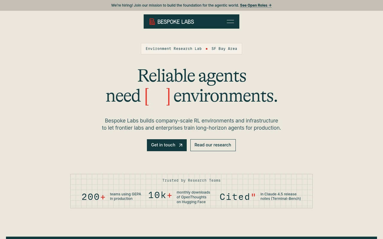 Bespoke Labs website