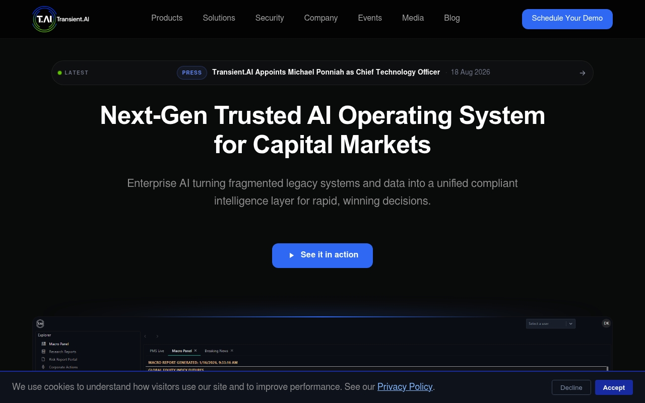 Transient.AI website