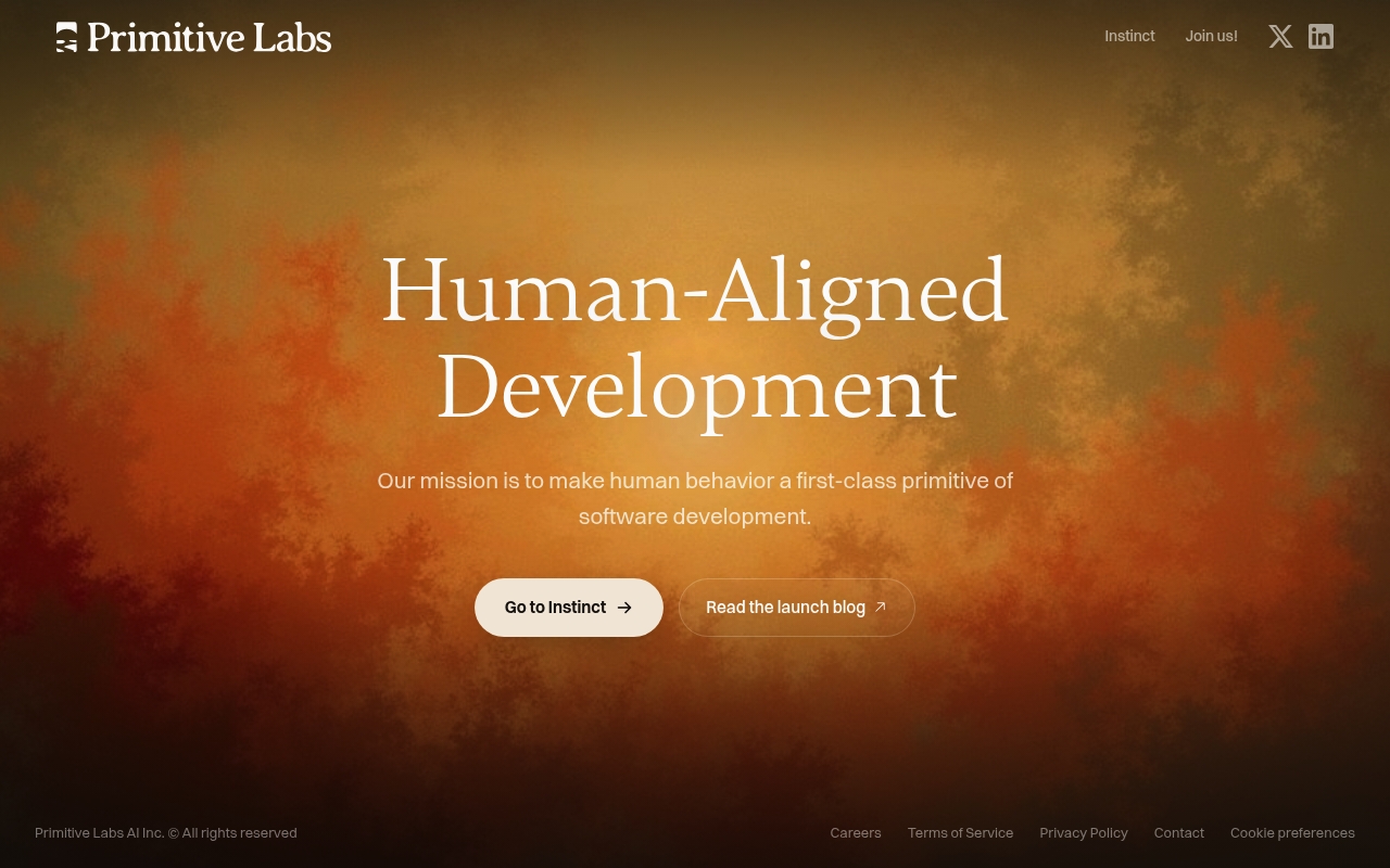 Primitive Labs website