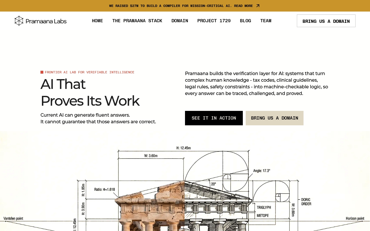 Pramaana Labs website