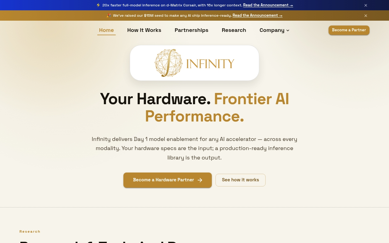 Infinity Artificial Intelligence Institute website