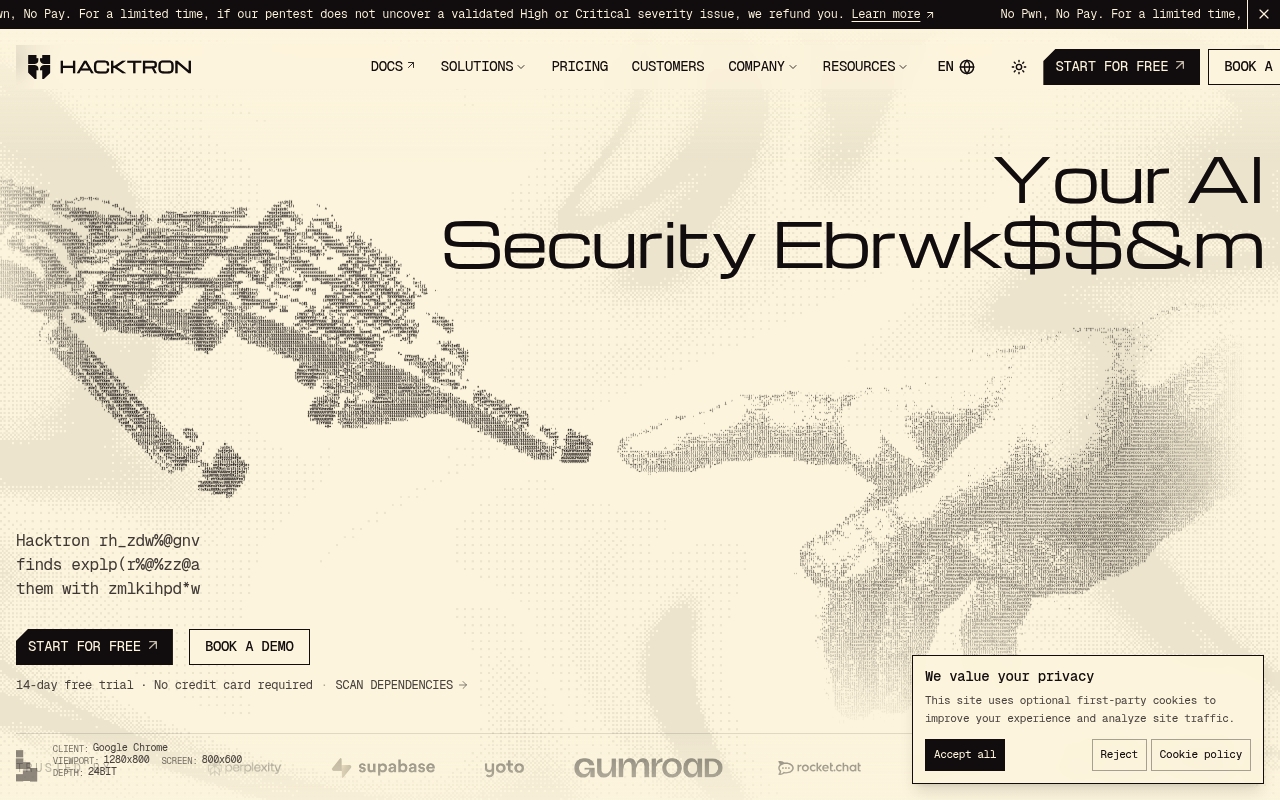 Hacktron AI website
