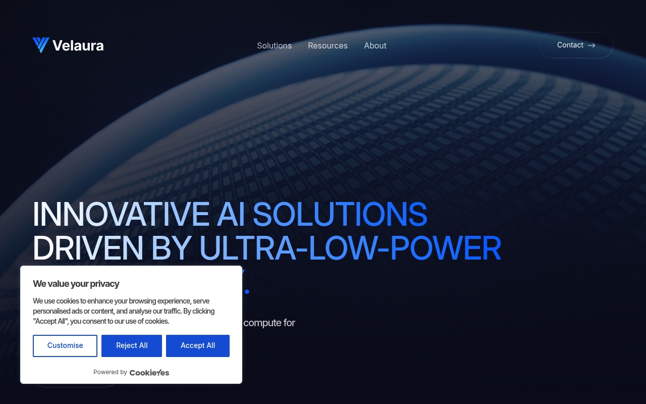 Velaura AI website