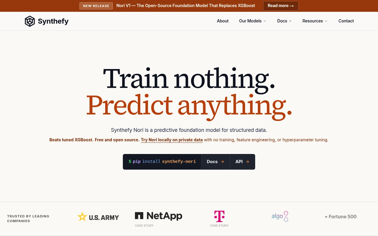 Synthefy website