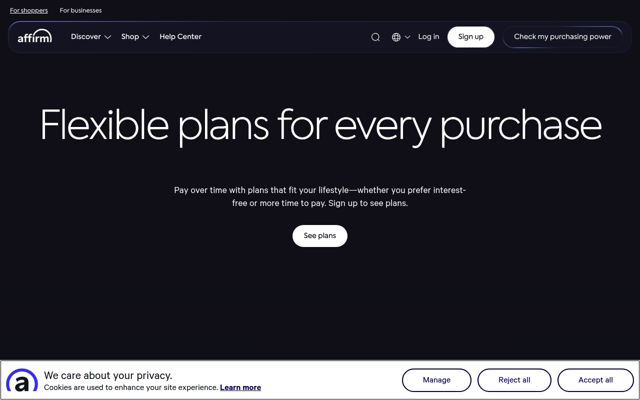 Affirm website