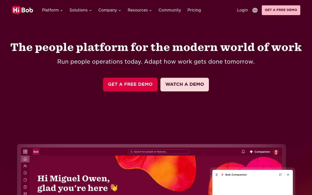 HiBob website