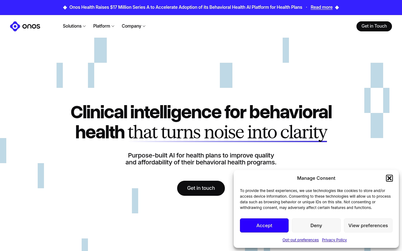 Onos Health website