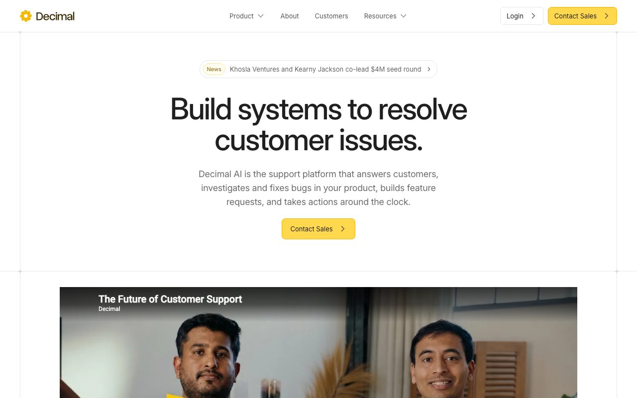 Decimal AI website