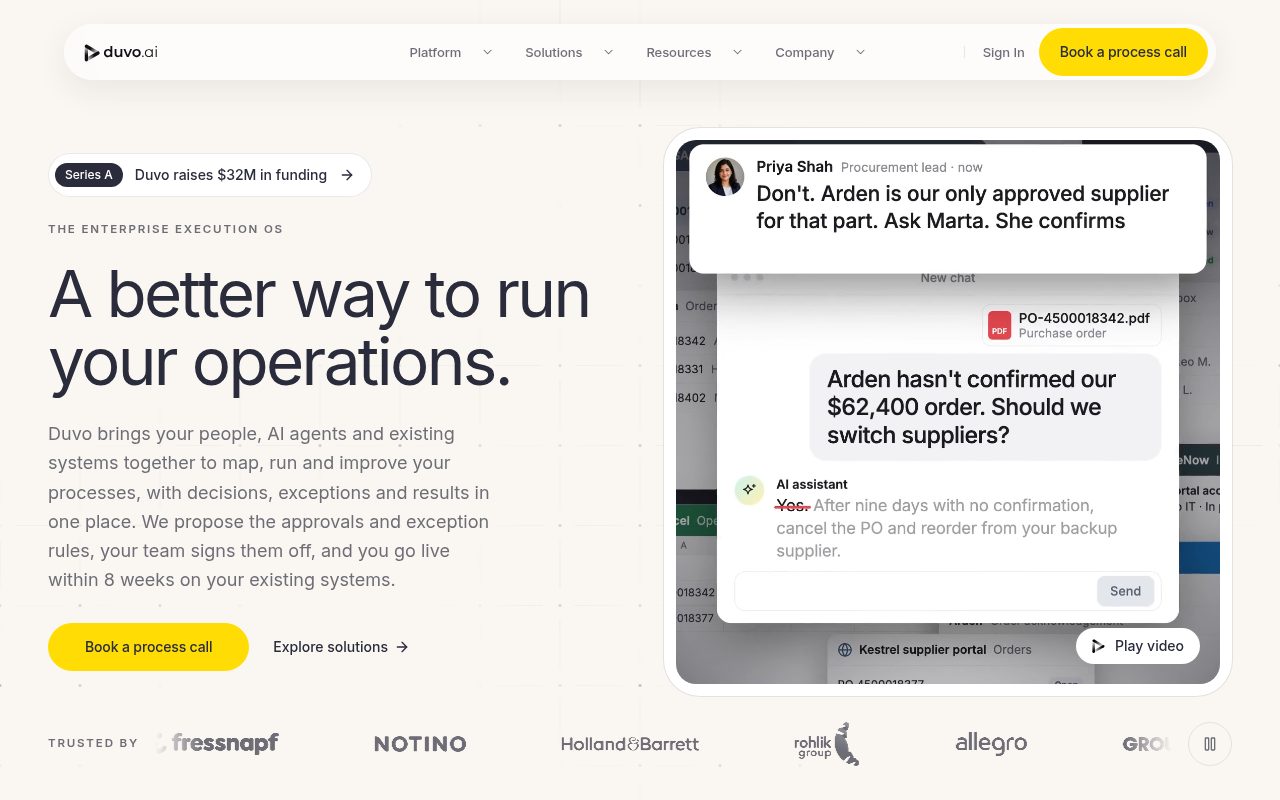 Duvo website