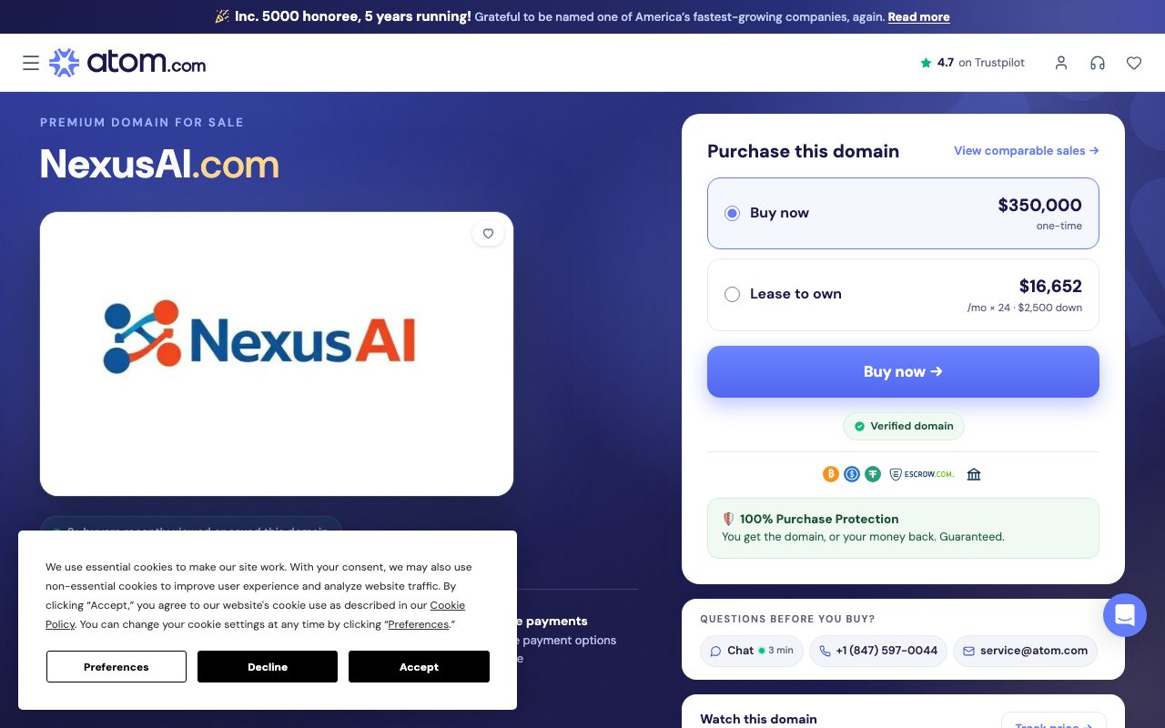Nexus A.I. website