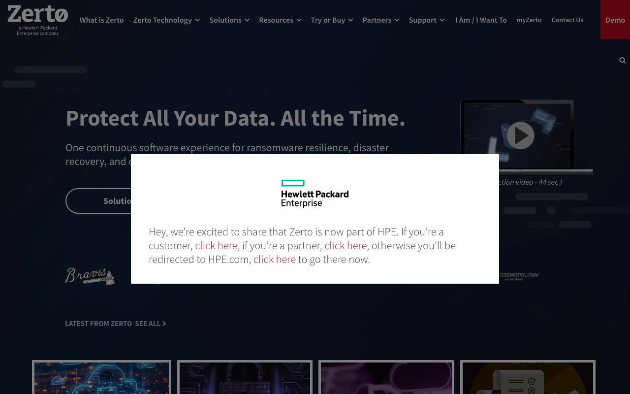 Zerto website