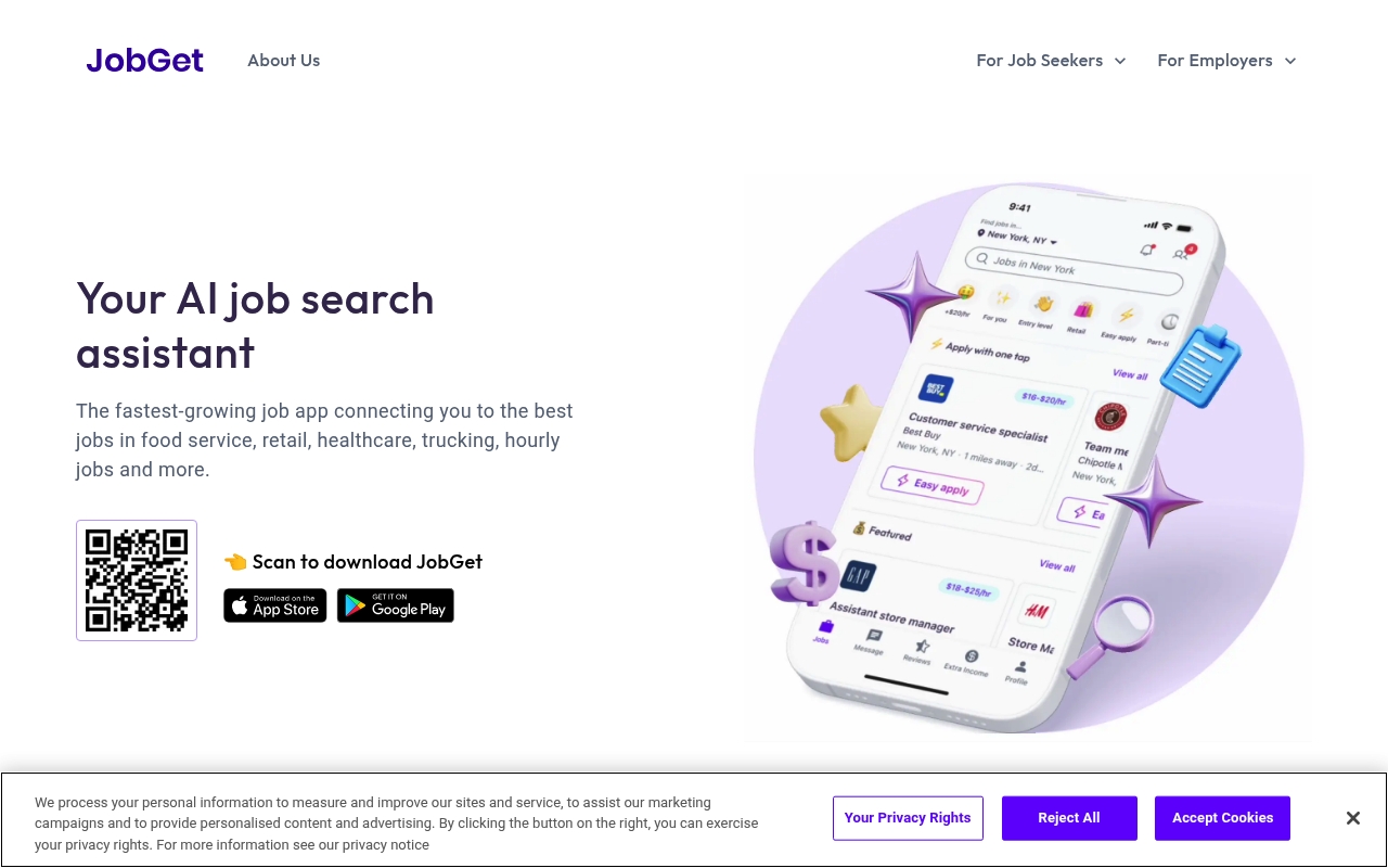 JobGet website