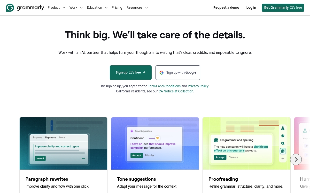 Grammarly website
