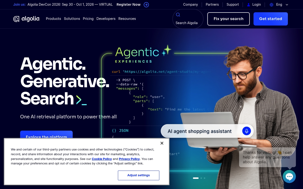 Algolia website