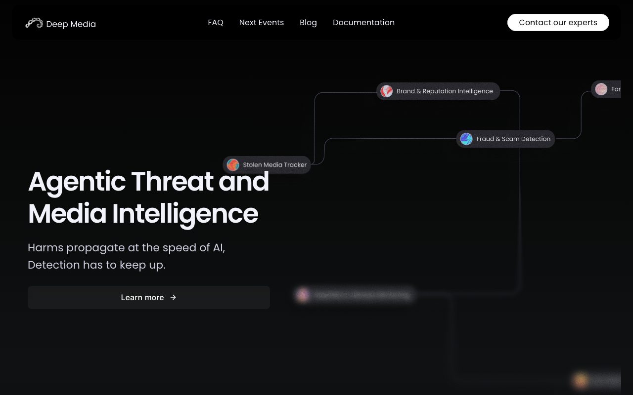 DeepMedia AI website