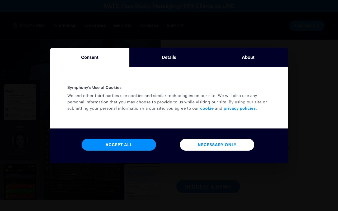 Symphony Communication Services website