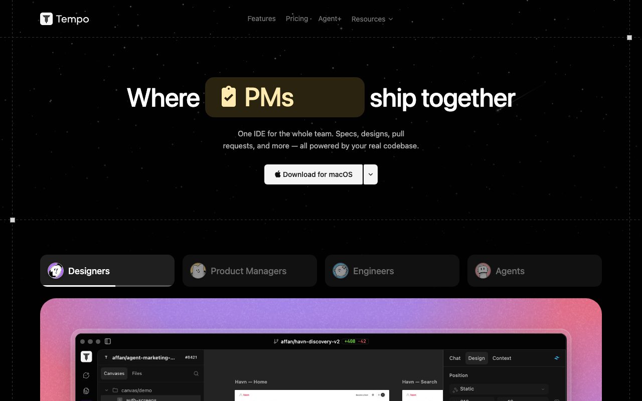 Tempo website