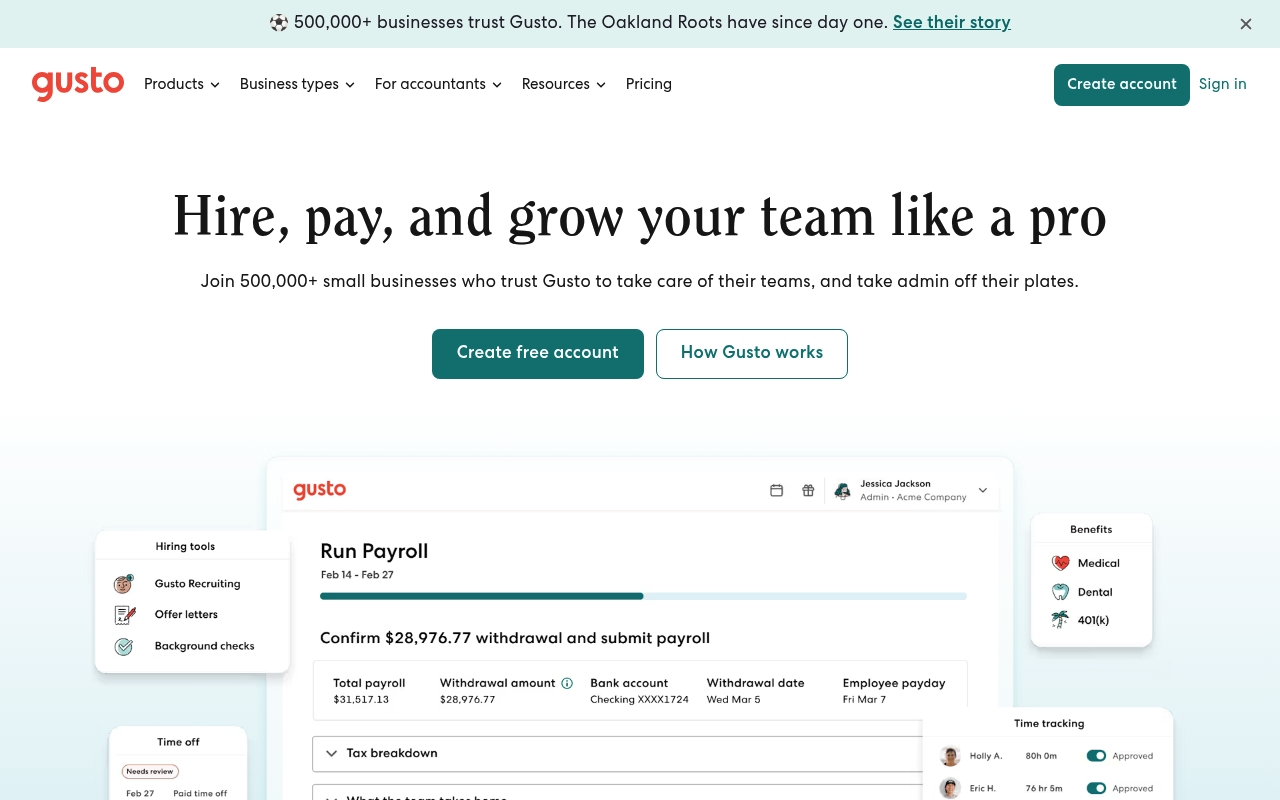 Gusto website