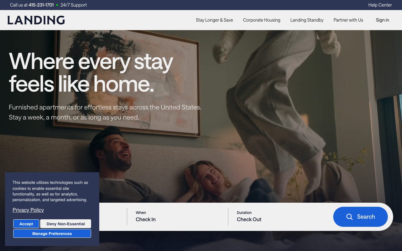 Landing website