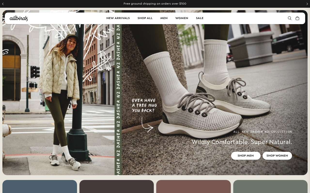 Allbirds website