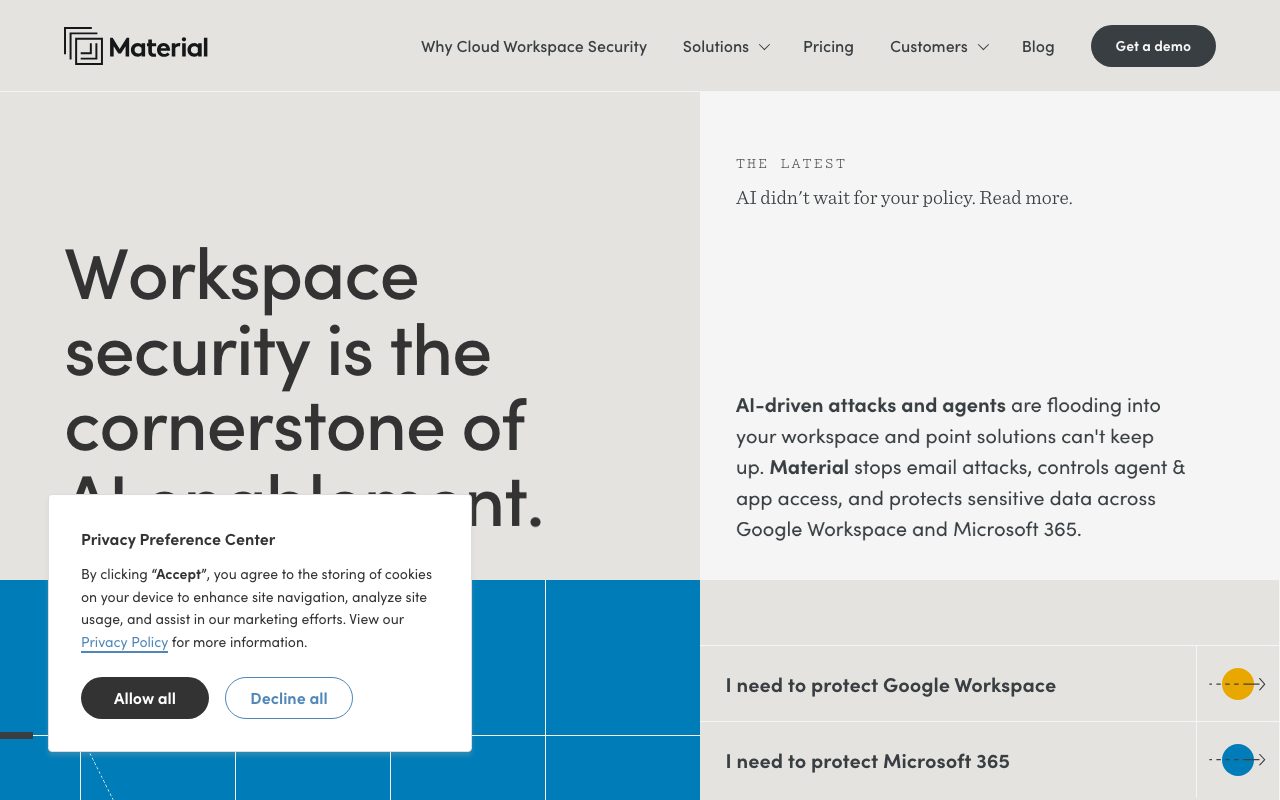 Material Security website