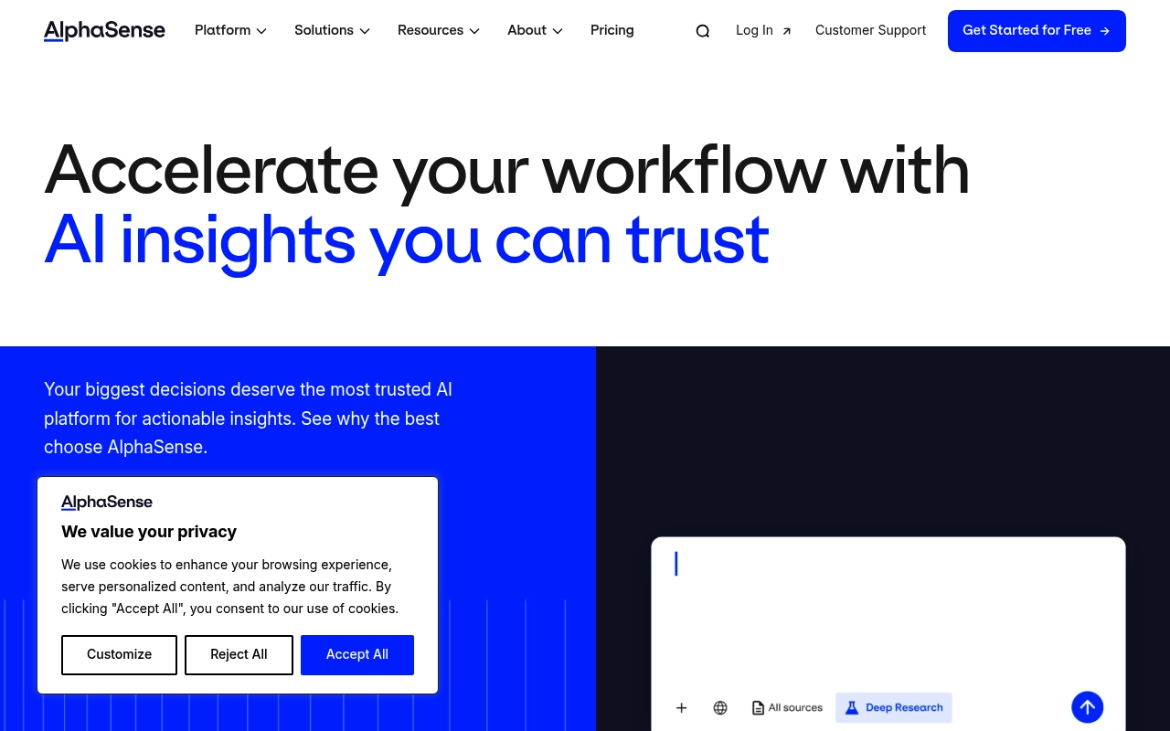 AlphaSense website