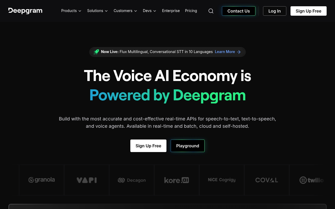 Deepgram website