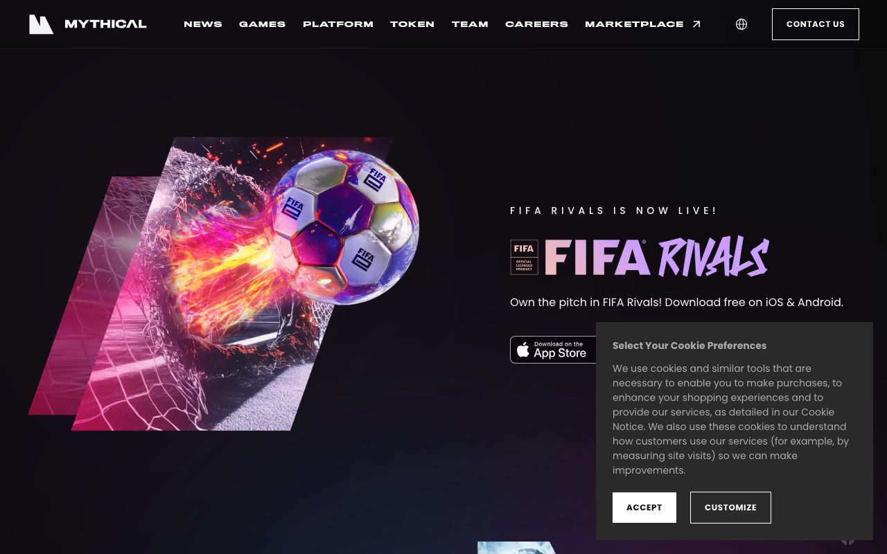 Mythical Games website