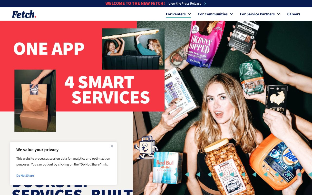 Fetch Package website