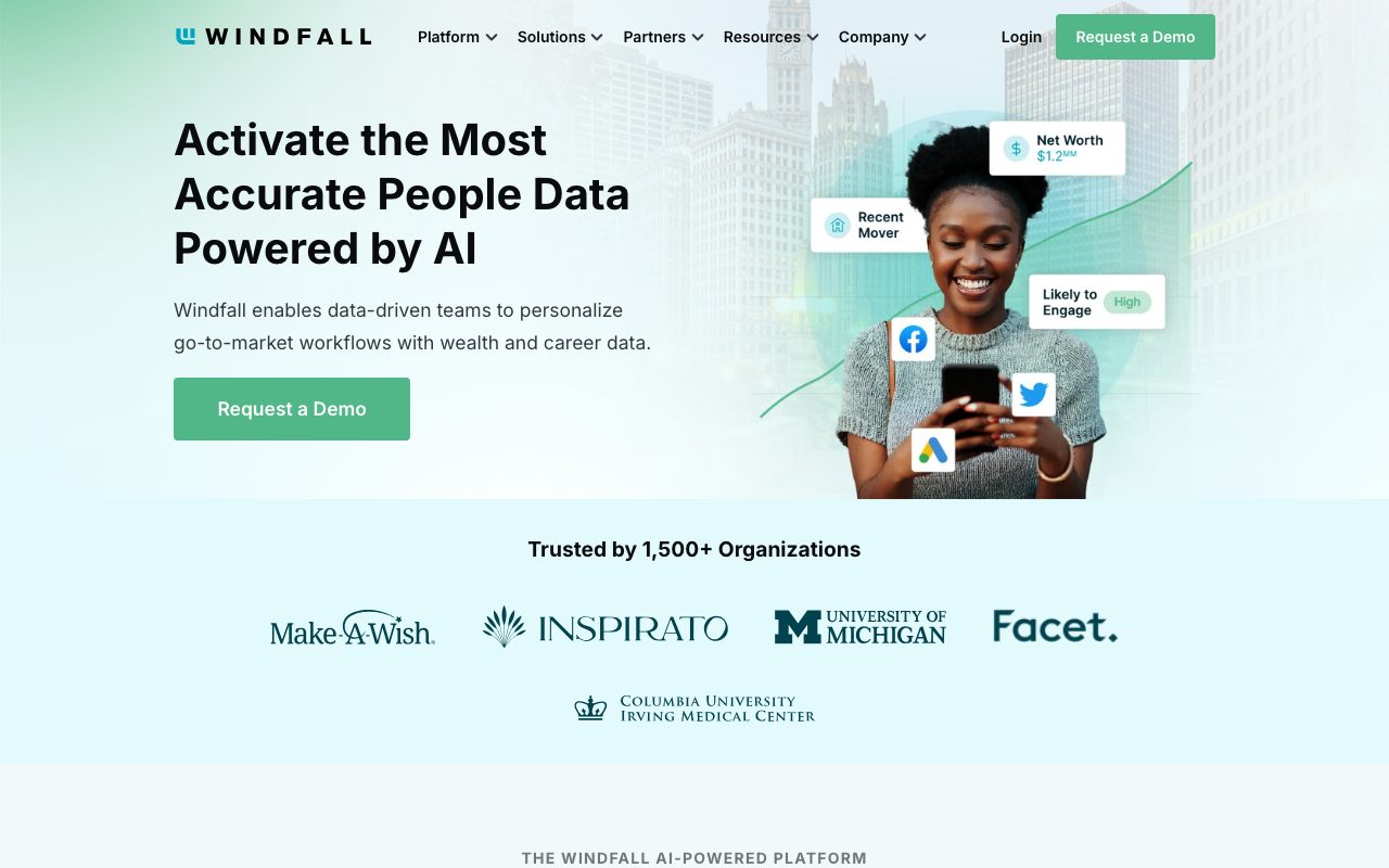 Windfall Data website