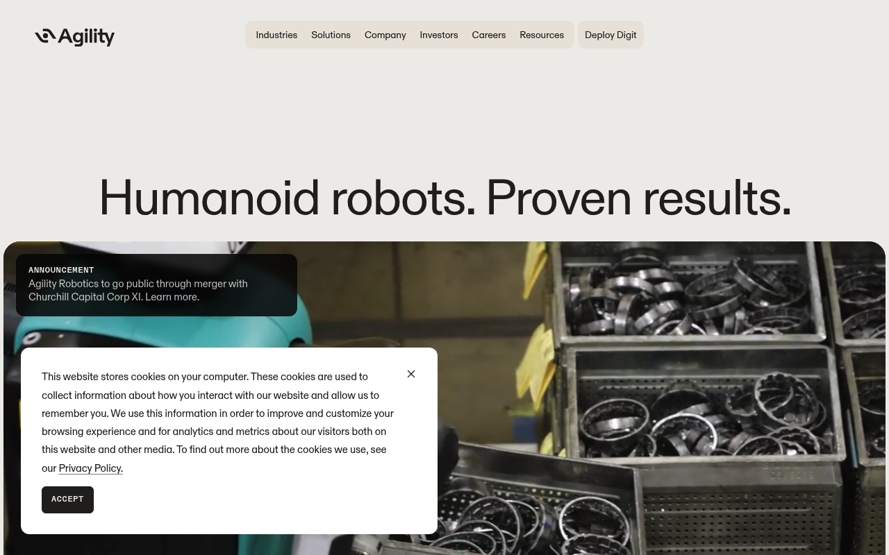 Agility Robotics website
