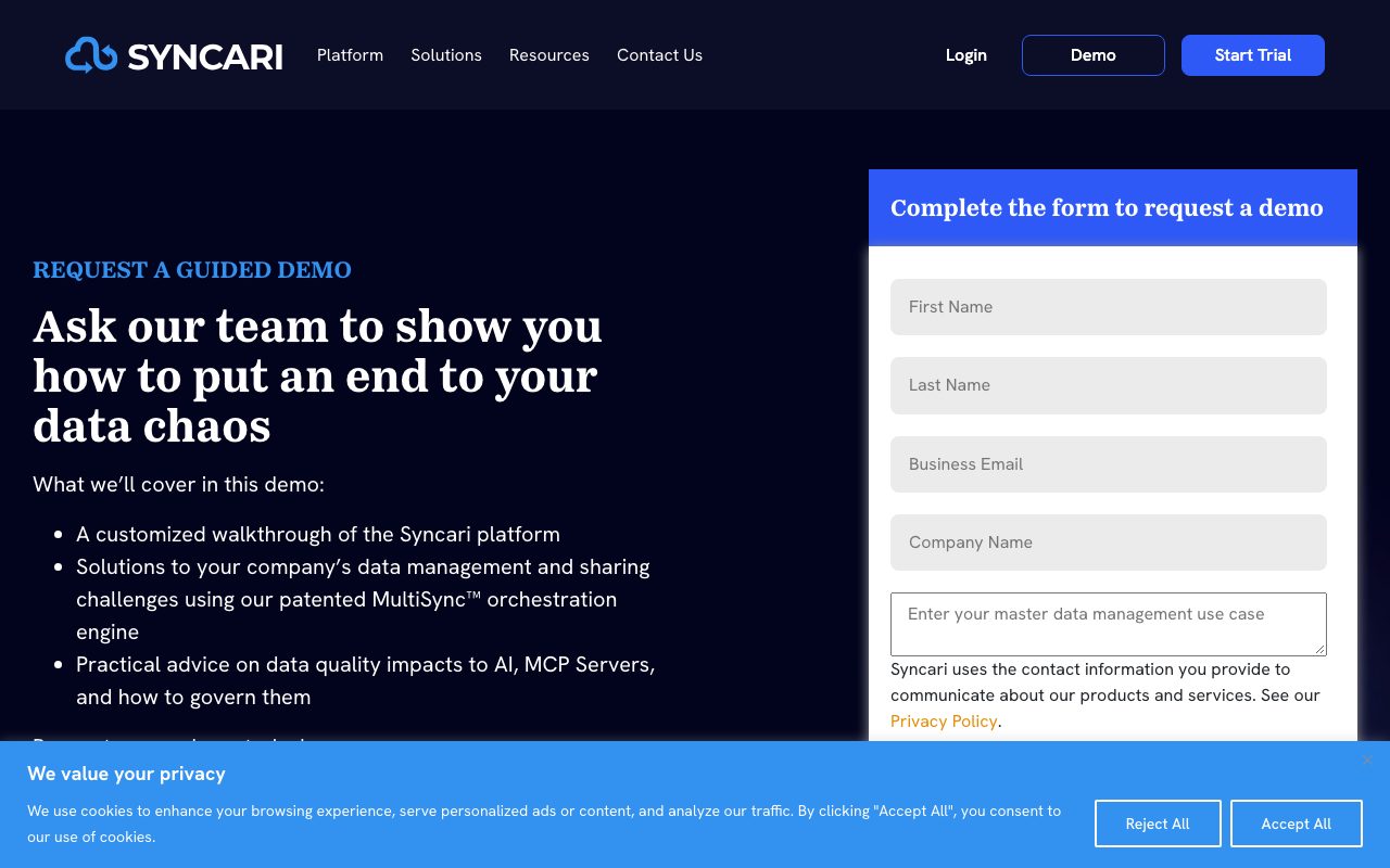 Syncari website
