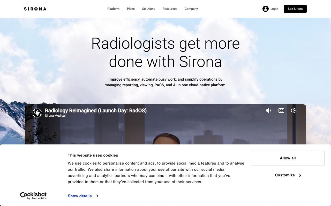 Sirona Medical website