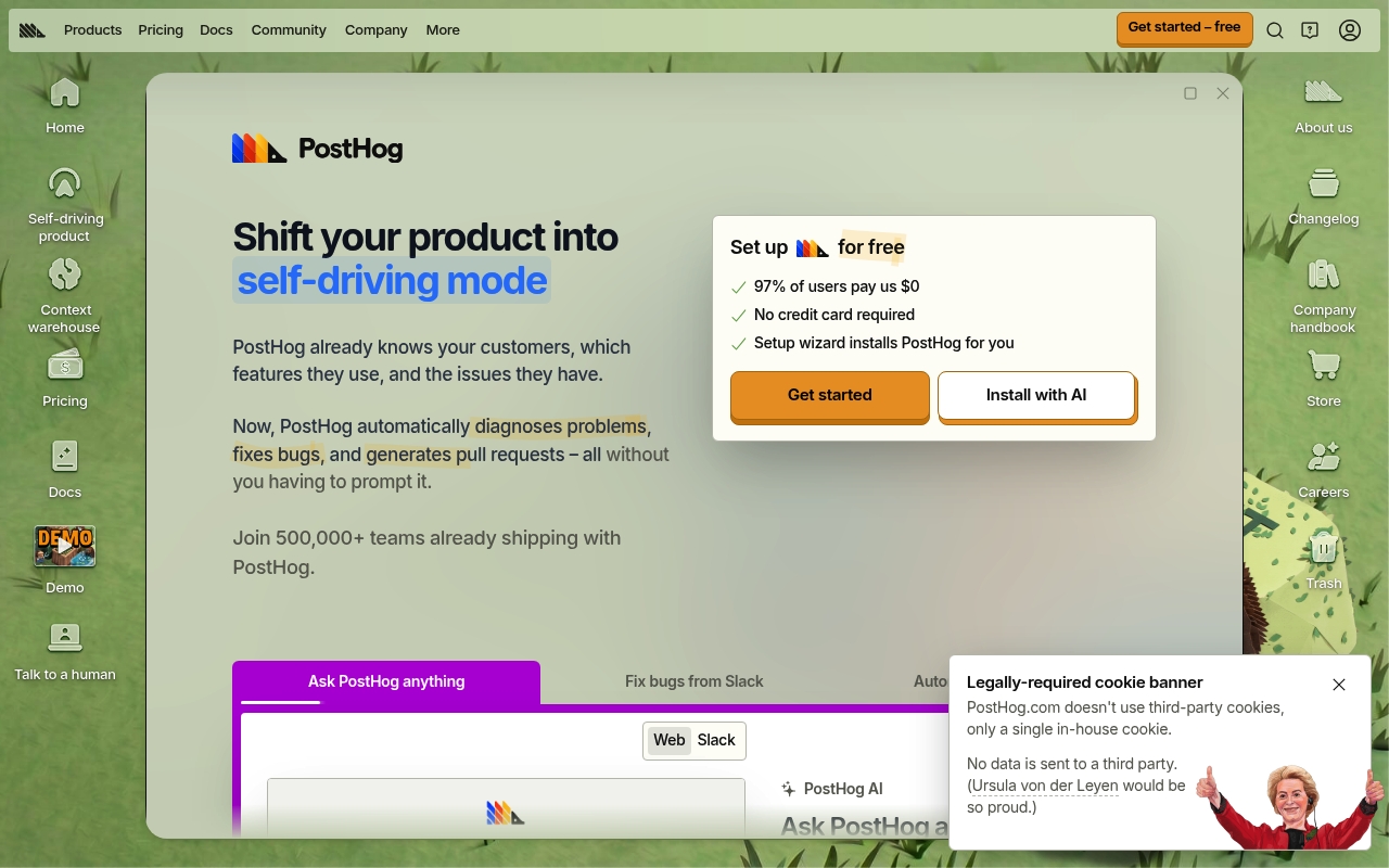 PostHog website