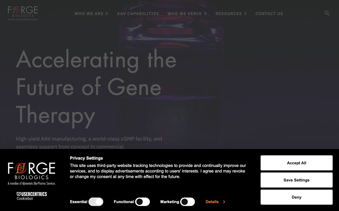 Forge Biologics website