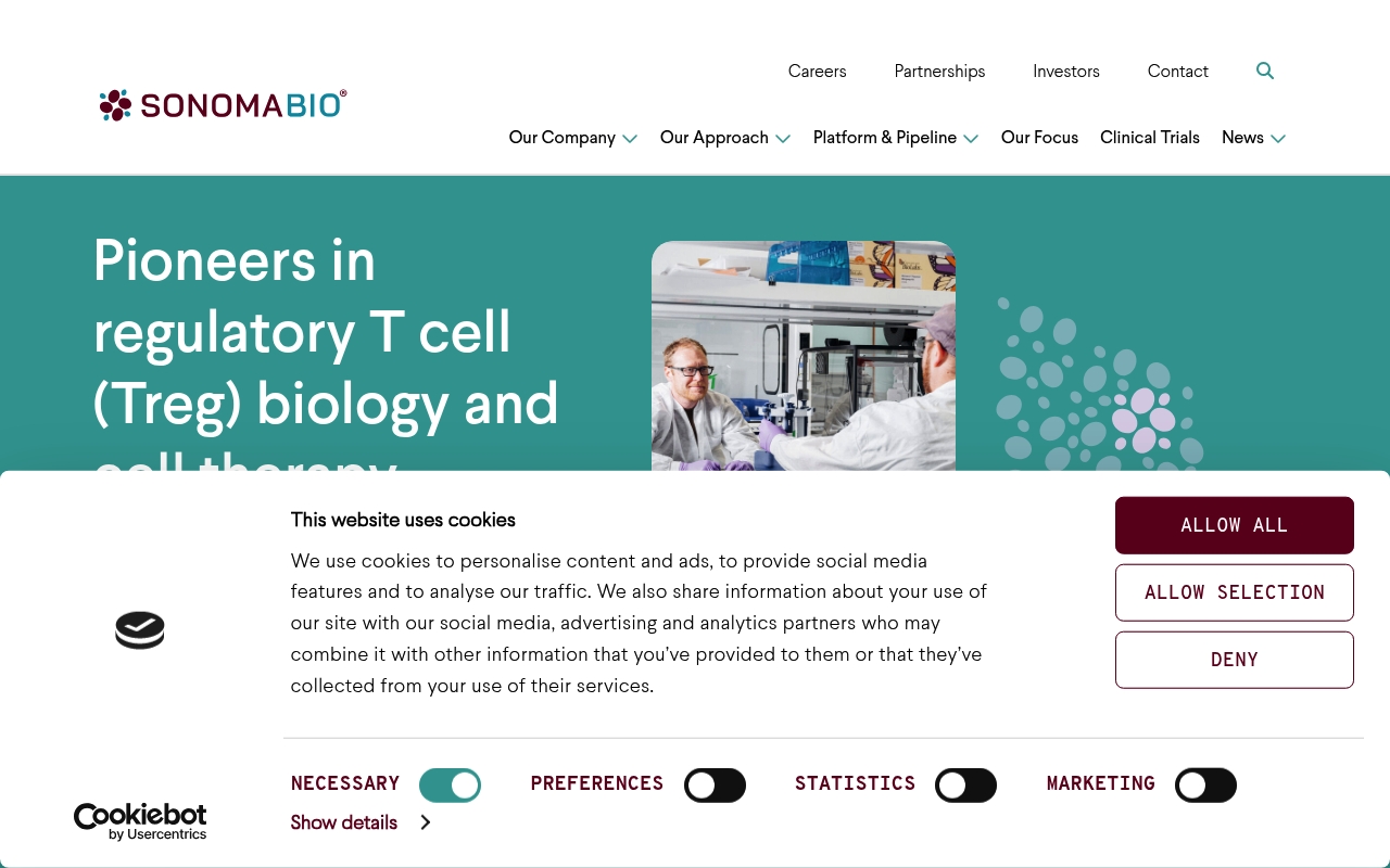 Sonoma Biotherapeutics website