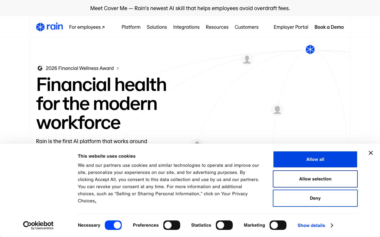 Rain Instant Pay website