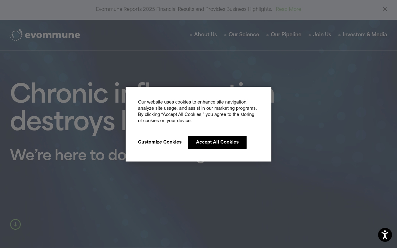 Evommune website