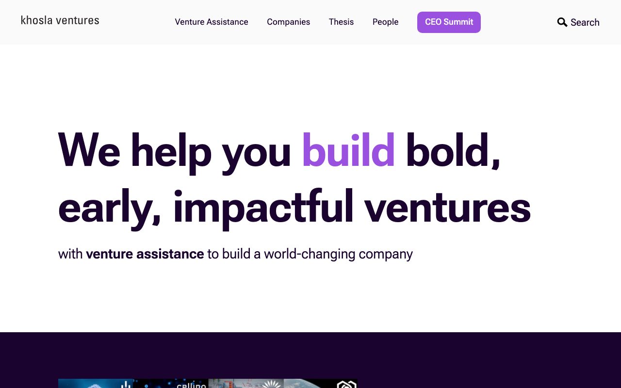 Khosla Ventures website
