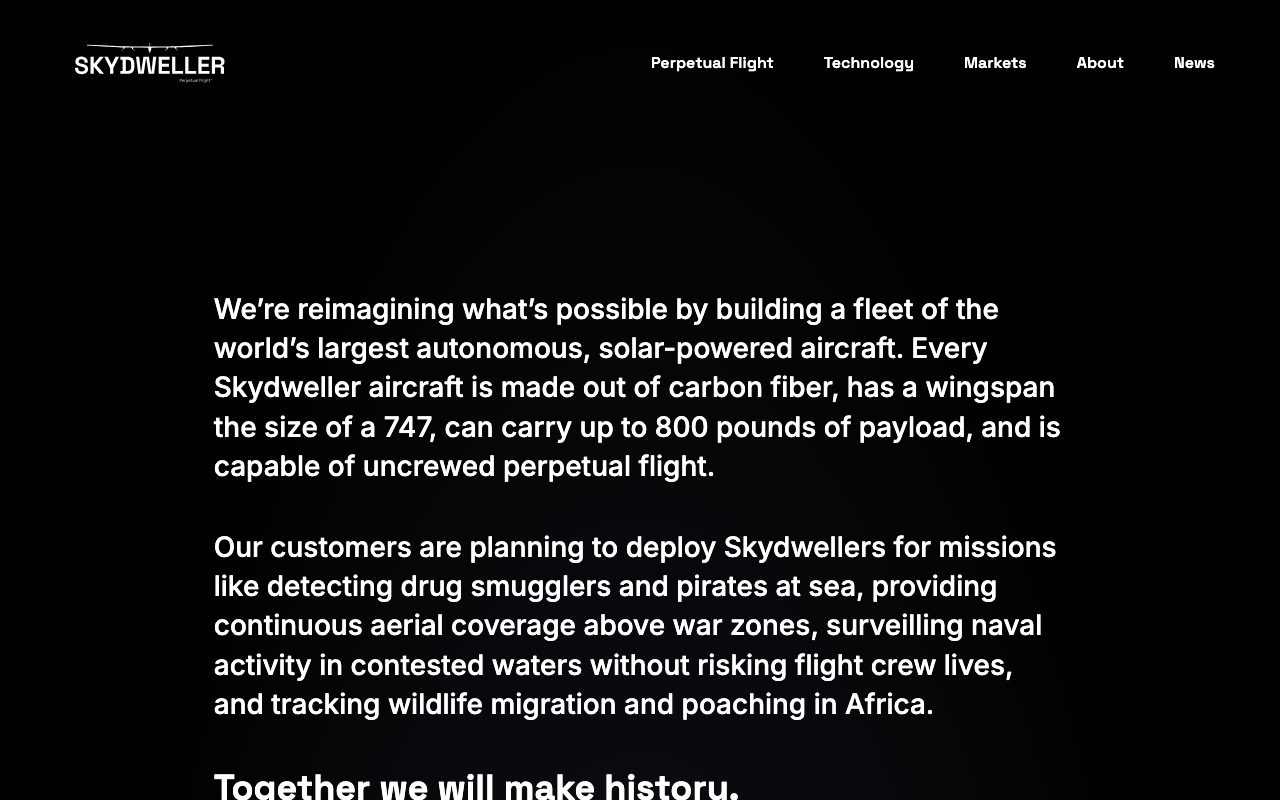 Skydweller website