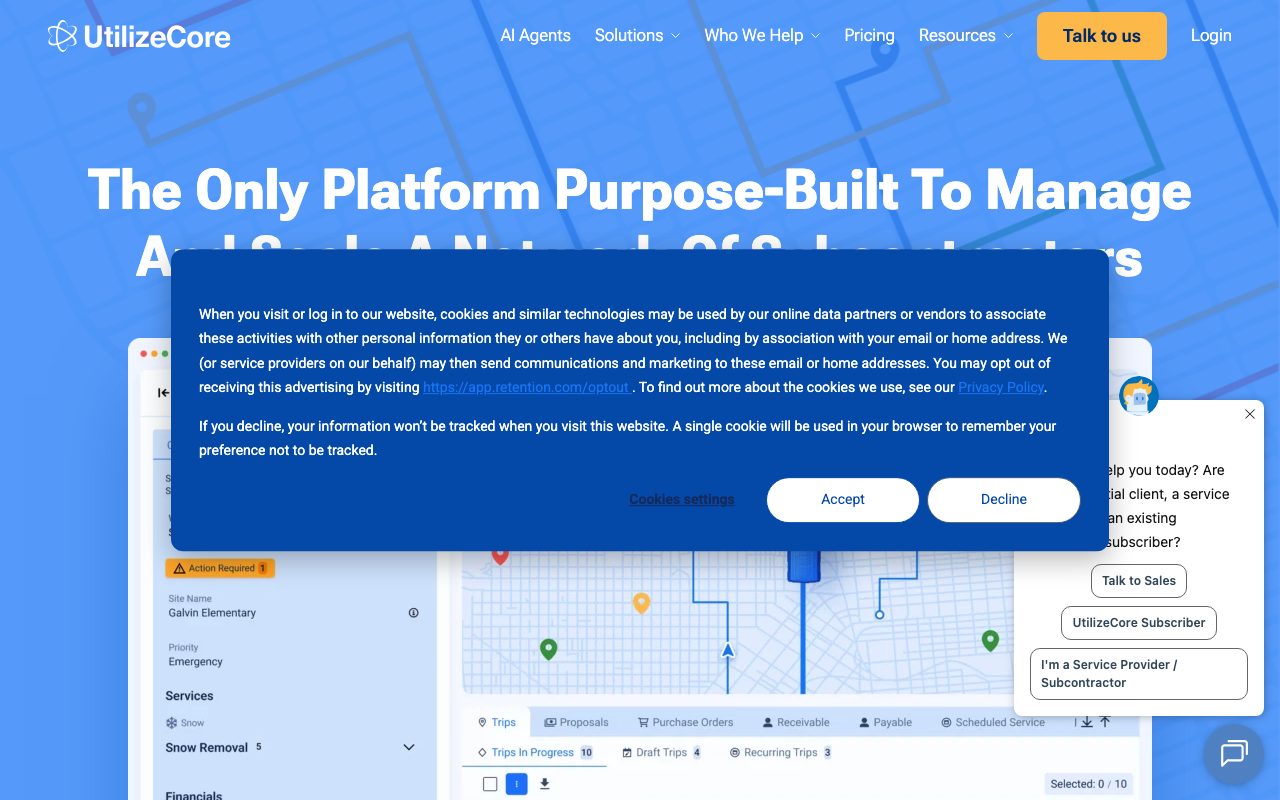 UtilizeCore website