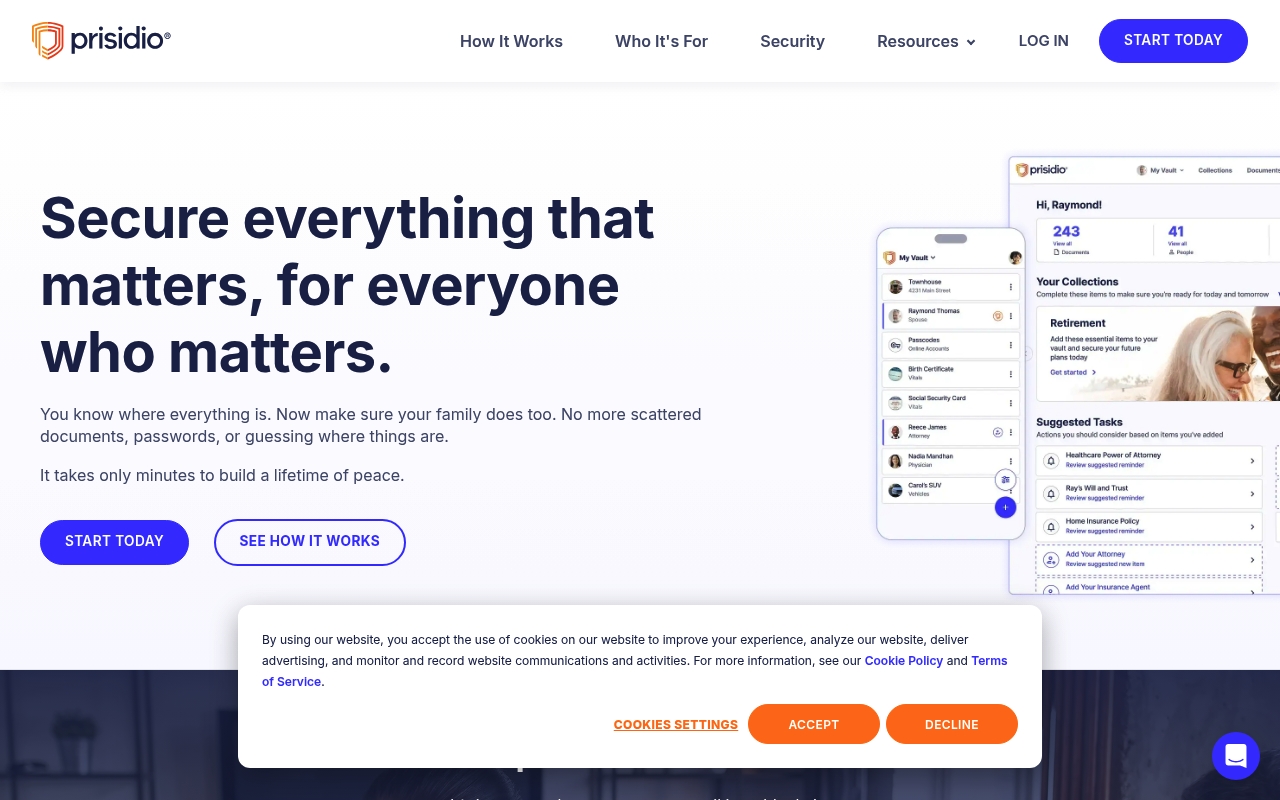 Prisidio website
