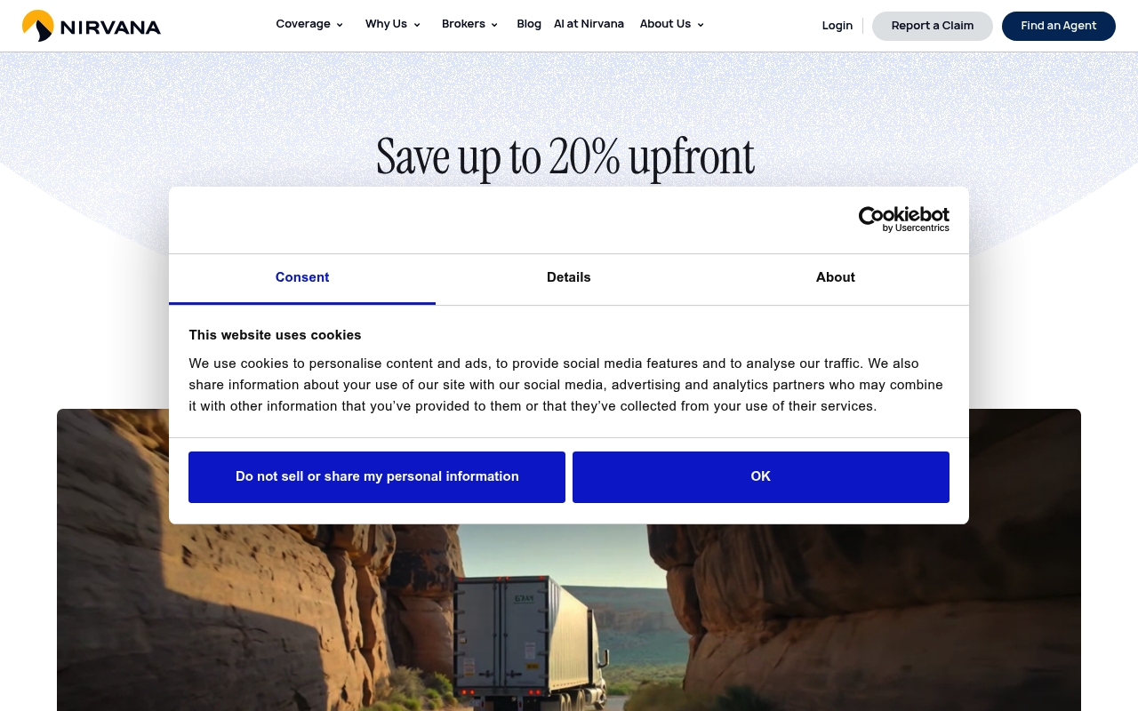 Nirvana Insurance website